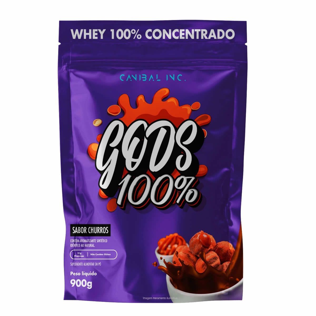 Gods Whey 100% - 900g Refil Churros - Canibal