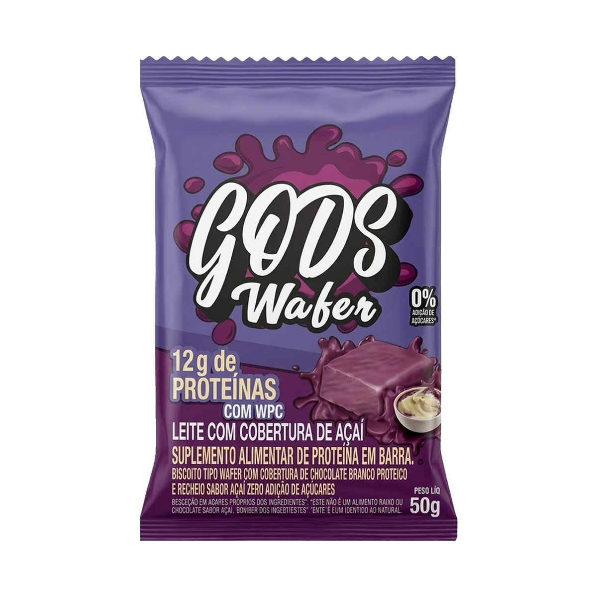 Gods Wafer  - 1 Unidade de 50g A�a� com Leite - Canibal