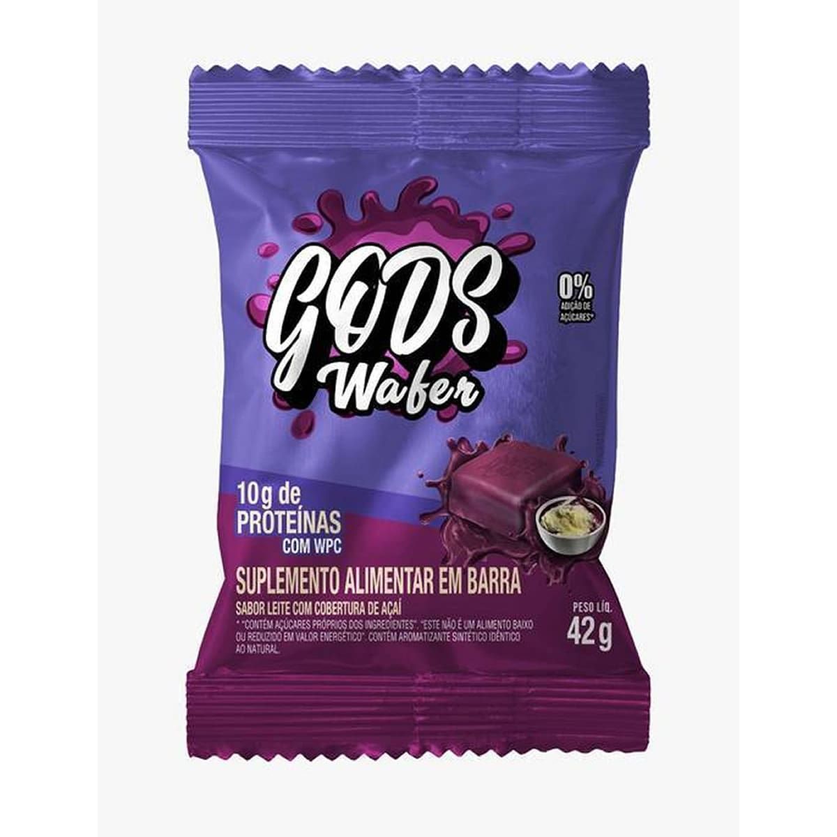 Gods Wafer  - 1 Unidade de 42g A�a� com Leite - Canibal*** Data Venc. 15/11/2025