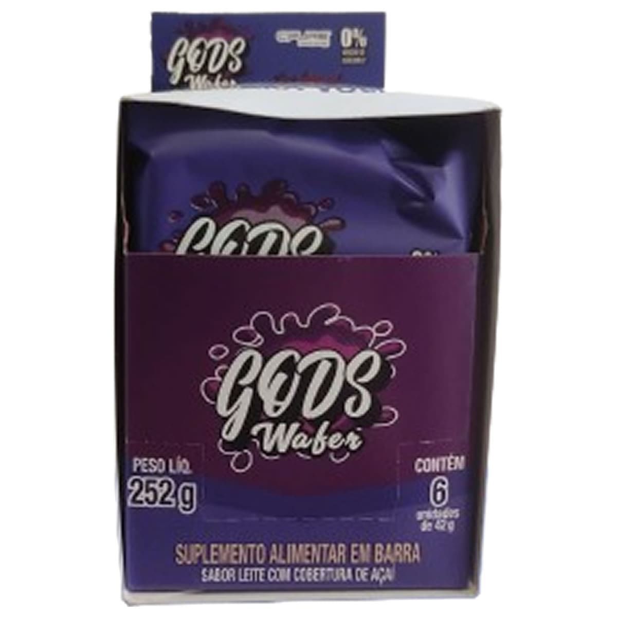 Gods Wafer  - 6 Unidades de 42g A�a� com Leite - Canibal