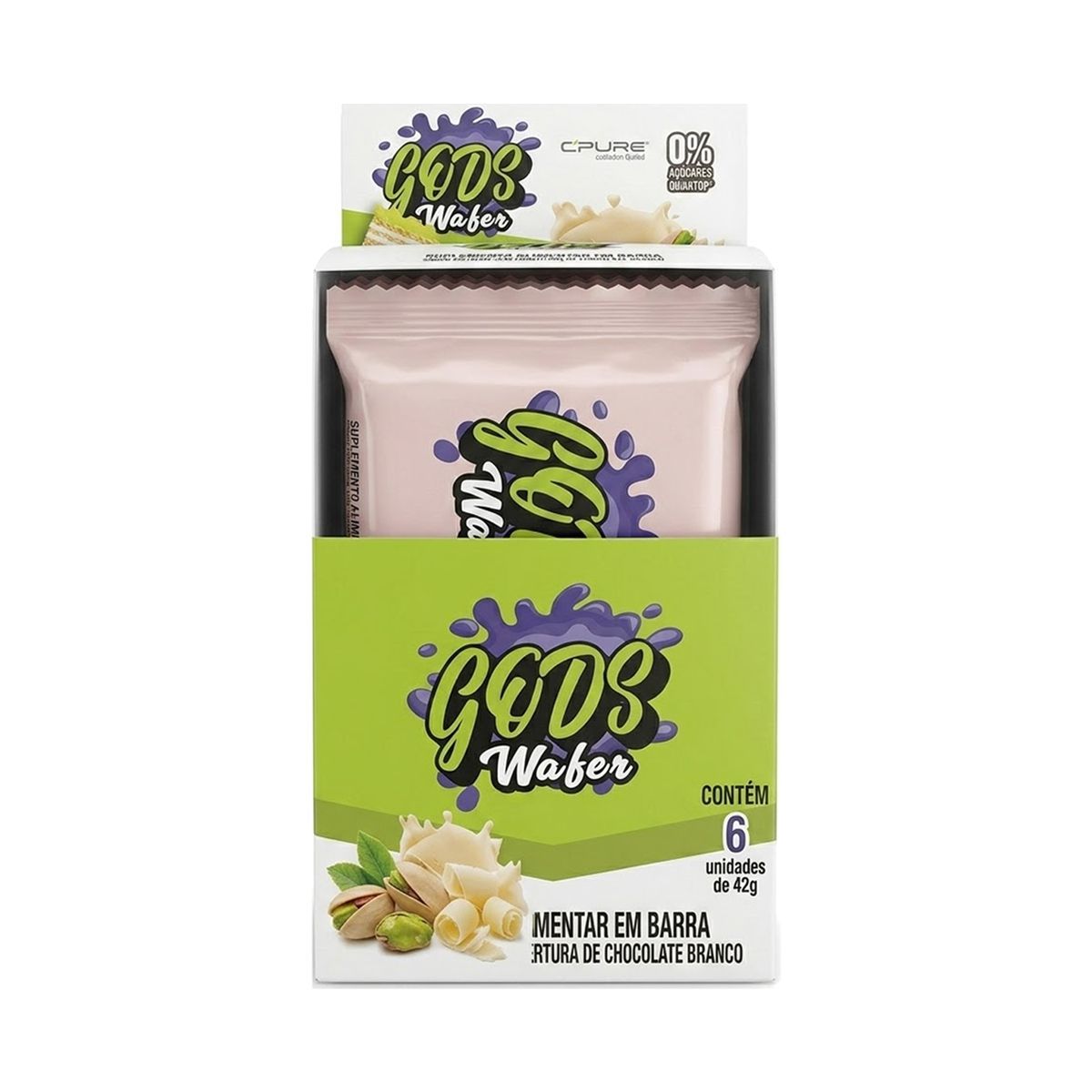 Gods Wafer  - 6 Unidades de 42g Pistache - Canibal
