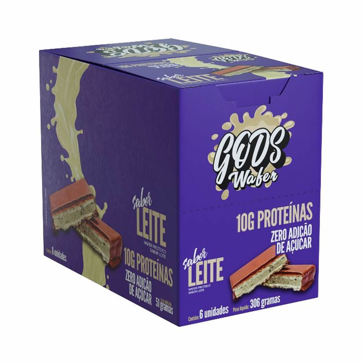 Gods Wafer  - 6 Unidades de 51g Leite - Canibal*** Data Venc. 02/10/2025