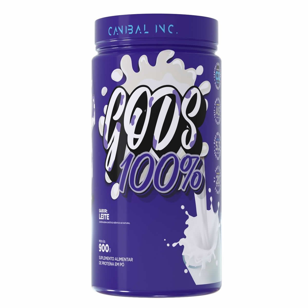 Gods Whey 100% - 900g Leite - Canibal