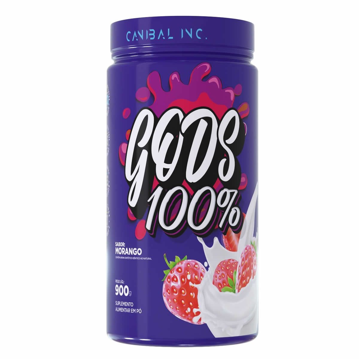 Gods Whey 100% - 900g Morango - Canibal