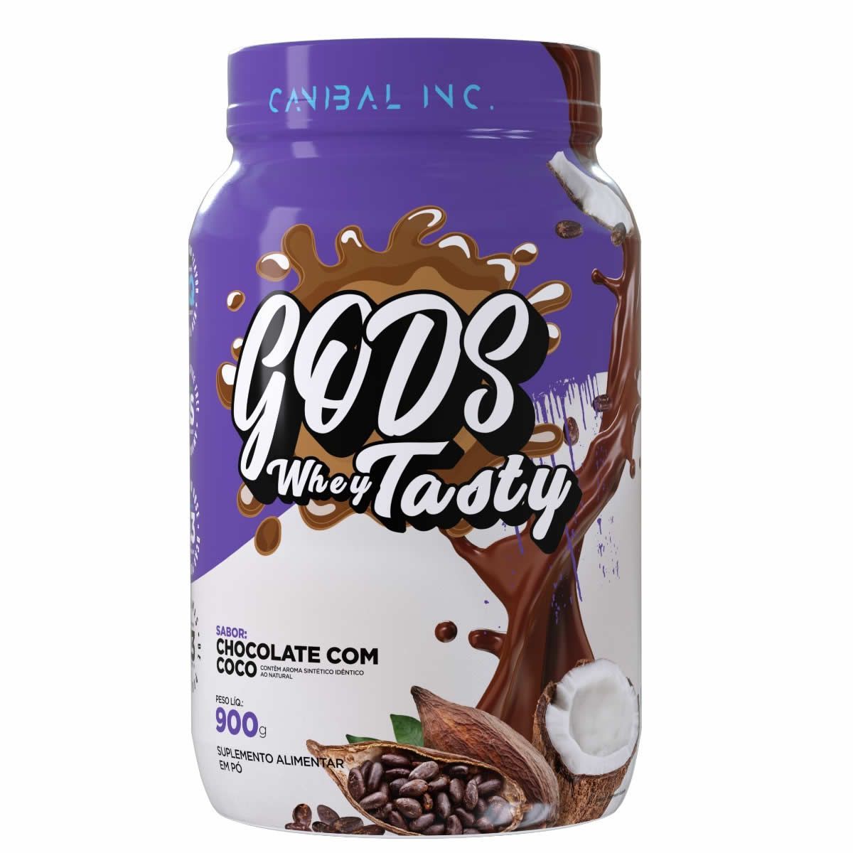 Gods Whey Tasty - 900g Chocolate com Coco - Canibal