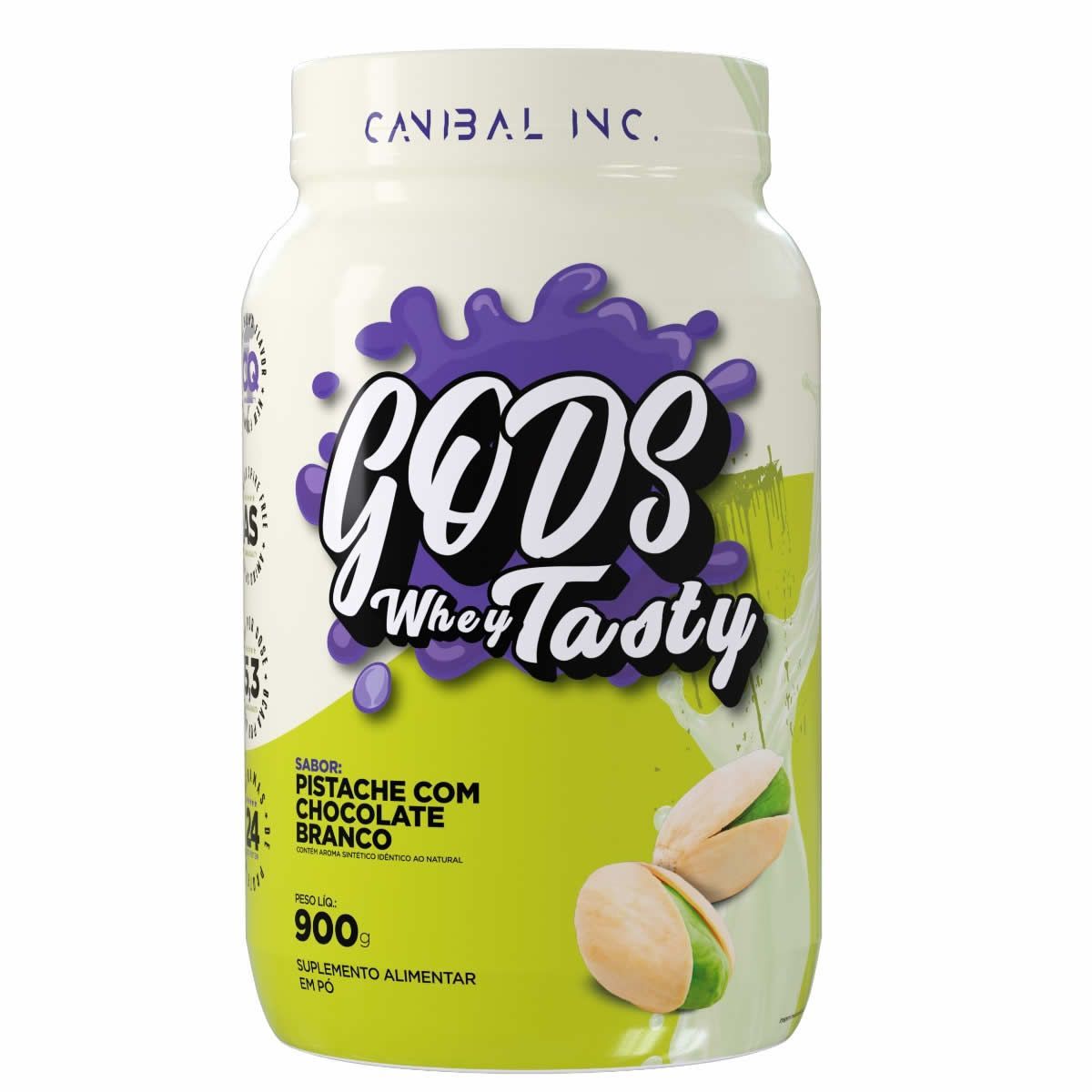 Gods Whey Tasty - 900g Pistache com Chocolate Branco - Canibal