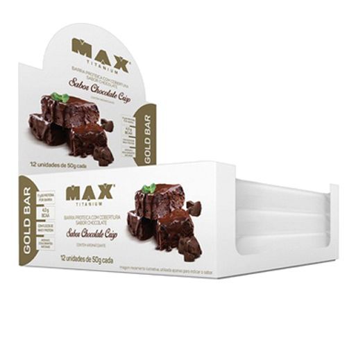 Gold Bar - 12 Unidades 50g Chocolate Crisp - Max Titanium