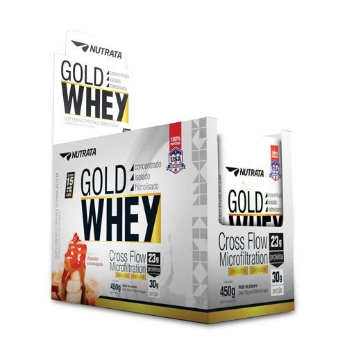 Gold Whey - 15 Sach�s de 30g Banana Caramelizada - Nutrata