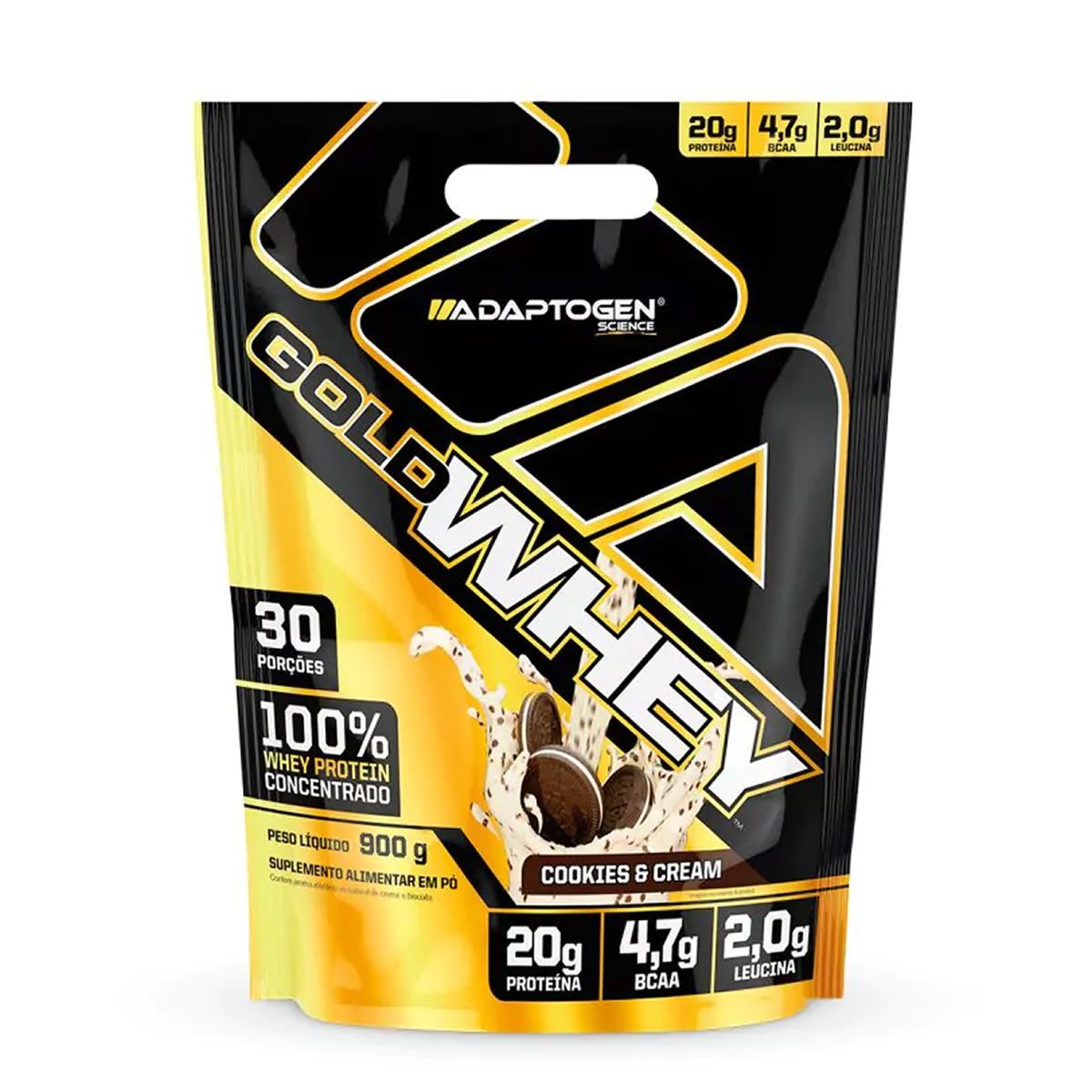 Gold Whey - 900g Refil Cookies e Cream - Adaptogen