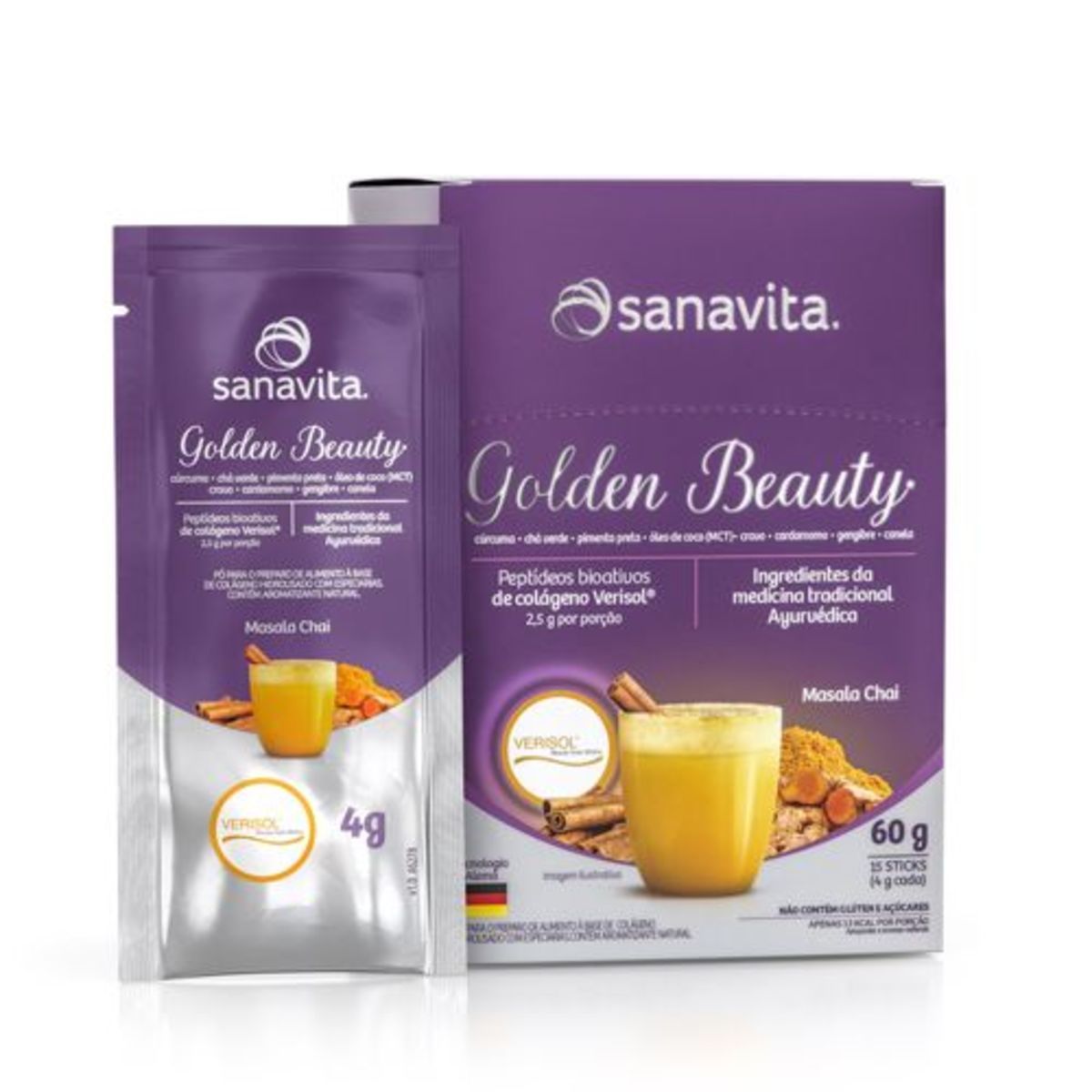Golden Beauty - 60g 15 Sticks 4g Masala Chai - Sanavita
