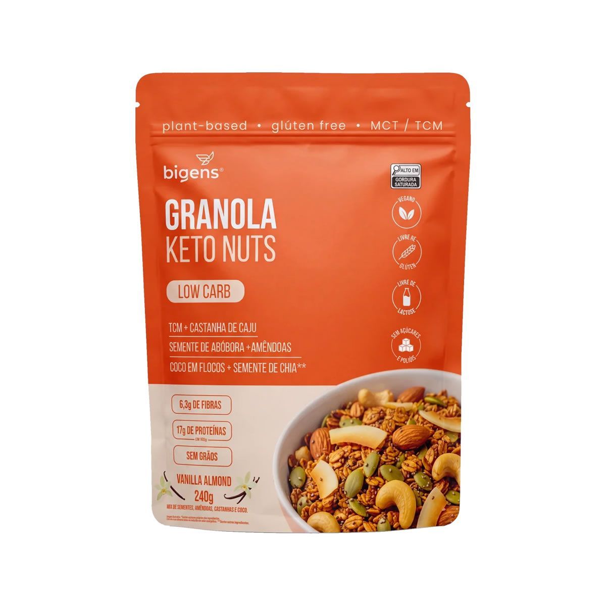 Granola Keto Nuts - 240g Vanilla Almond - Bigens