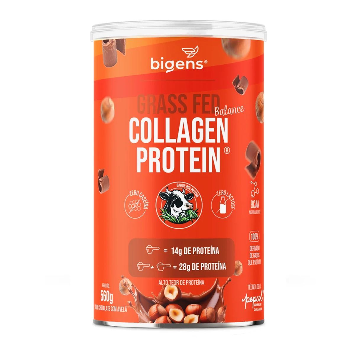 Grass Fed Balance Collagen Protein - 560g Chocolate com Avel� - Bigens