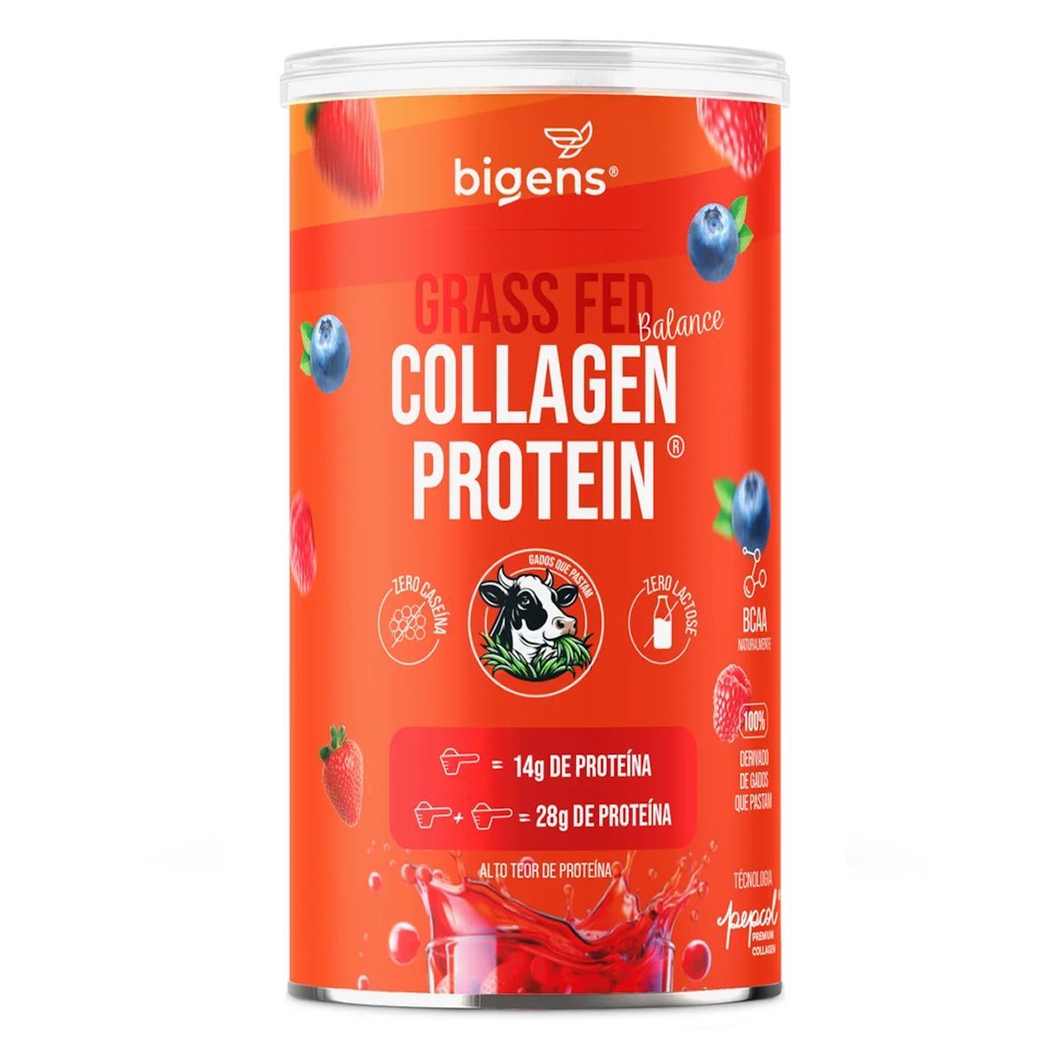Grass Fed Balance Collagen Protein - 560g Frutas Vermelhas - Bigens