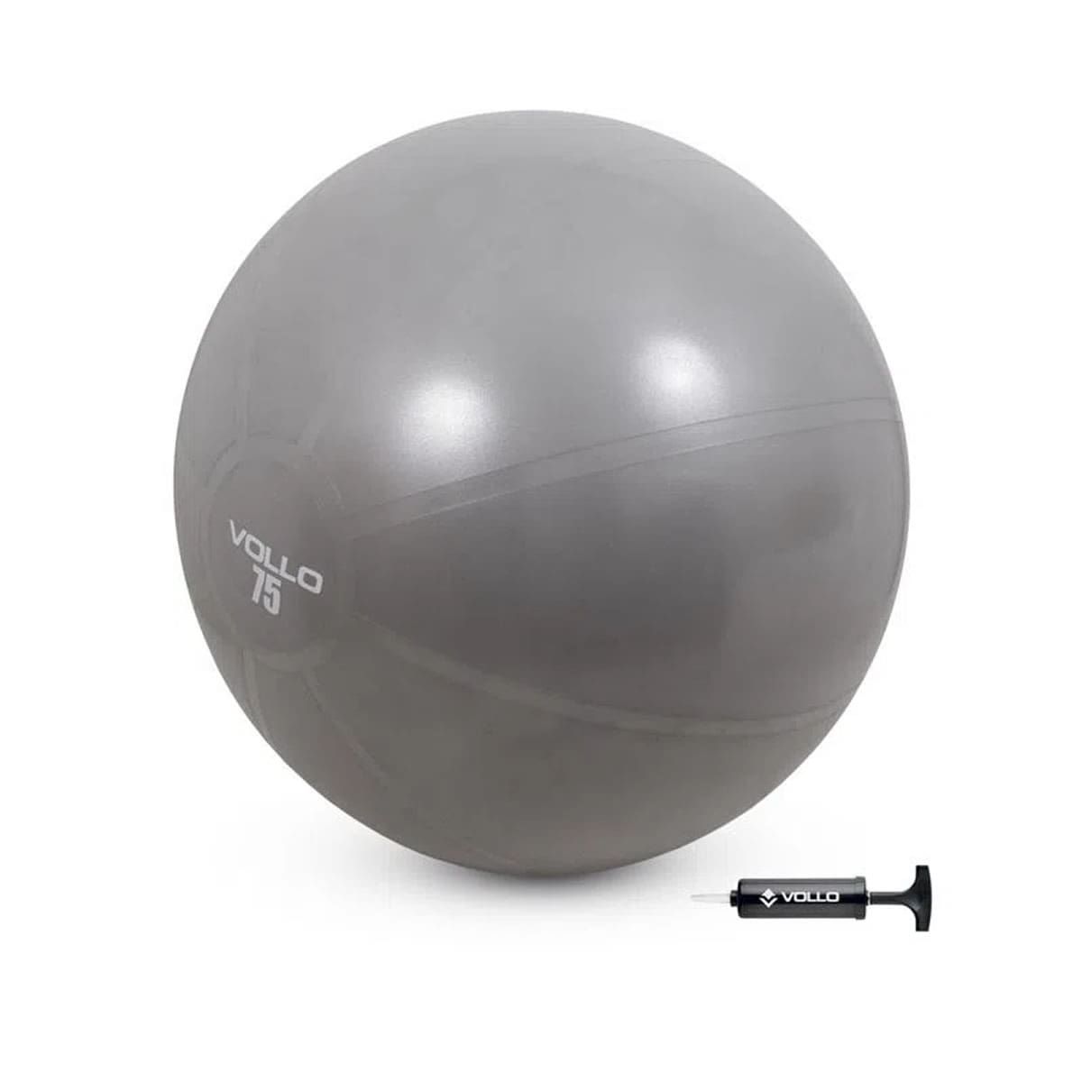 Gym Ball com Bomba - 75cm Cinza - Vollo Sports