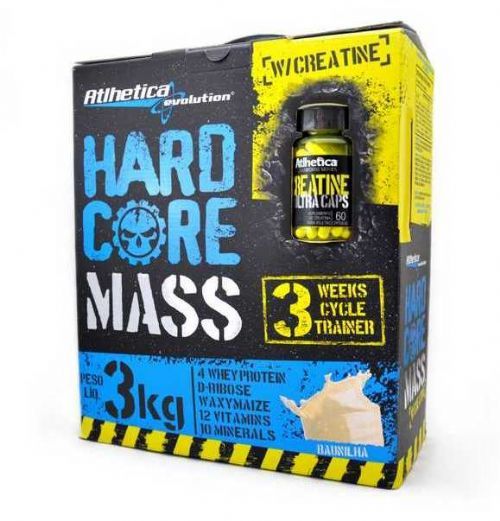Hardcore Mass com Creatina Hardcore Series - 3000g + 60 c�psulas Baunilha - Atlhetica