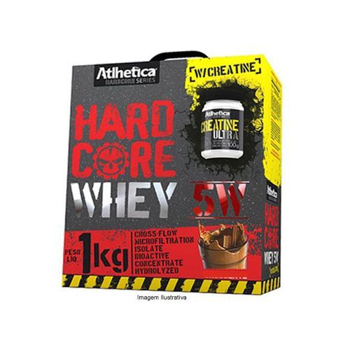 Hardcore Whey 5W com Creatina Hardcore Series - 1000g Chocolate - Atlhetica