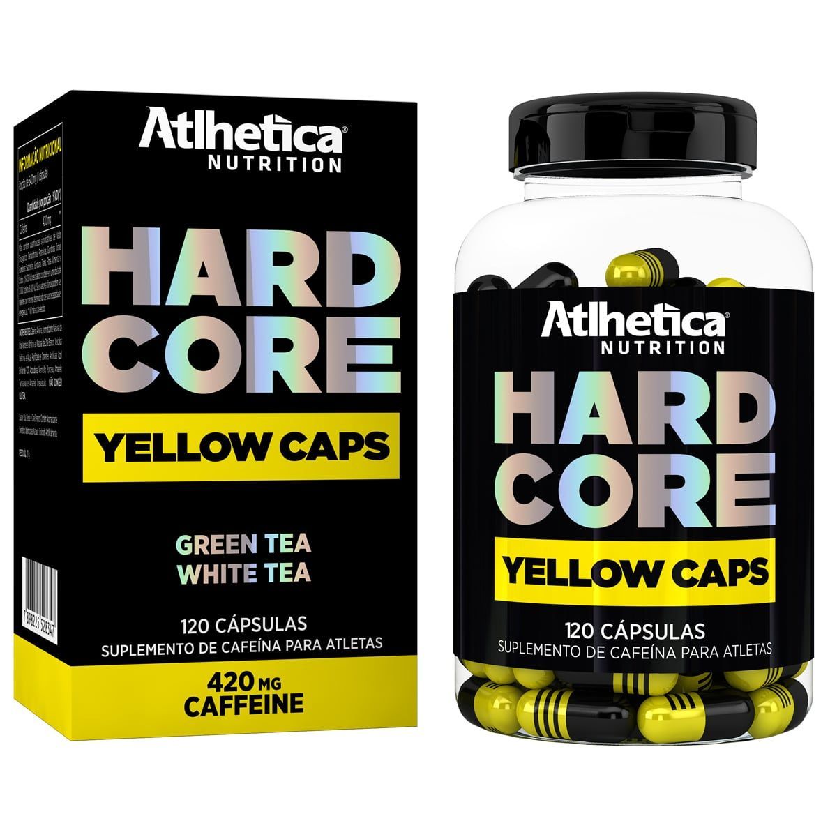 Hardcore Yellow Caps Hardcore Series - 120 C�psulas 420mg Cafe�na - Atlhetica Nutrition