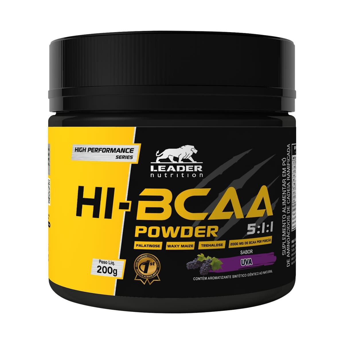 Hi-BCAA Powder 5:1:1 - 200g Uva - Leader Nutrition