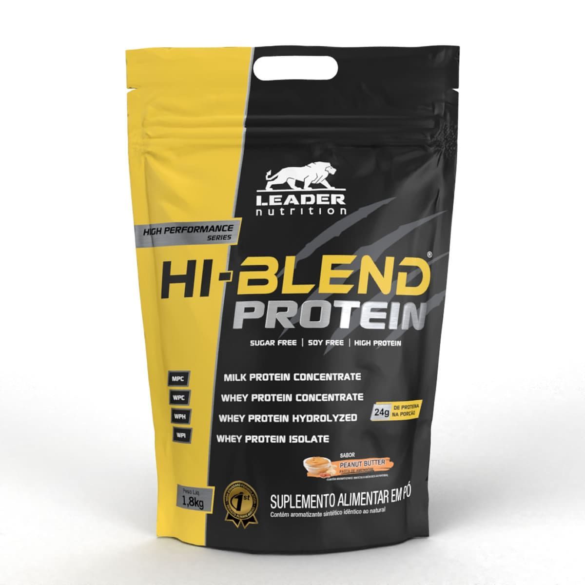 Hi-Blend Protein  - 1800g Refil Amendoim - Leader Nutrition