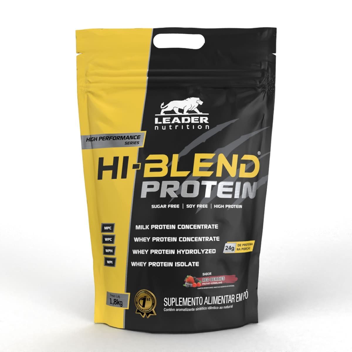 Hi-Blend Protein - 1800g Refil Frutas Vermelhas - Leader Nutrition*** CORTE DE ESTILETE *** Data Venc. 28/02/2026