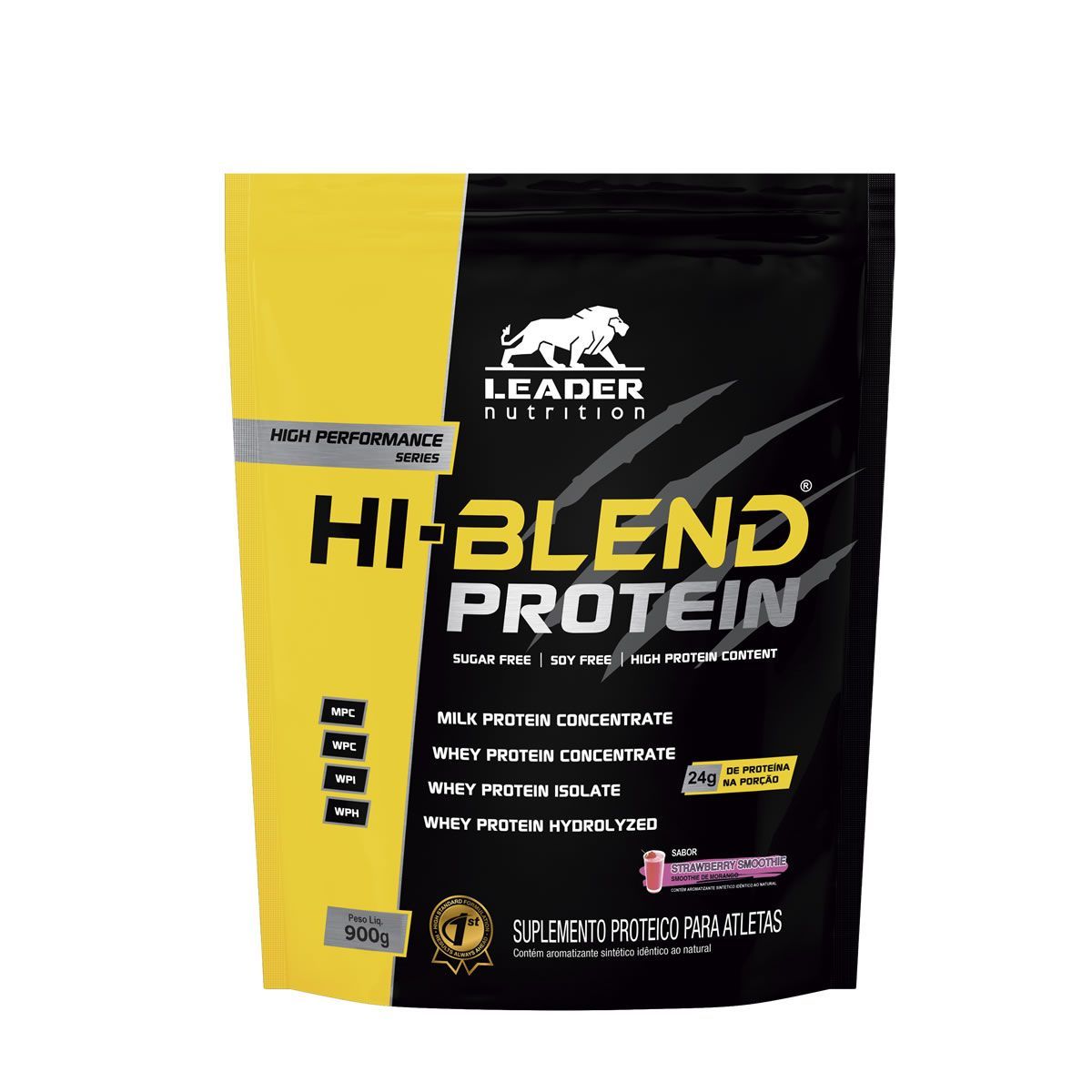 Hi-Blend Protein - 900g Refil Smoothie de Morango - Leader Nutrition