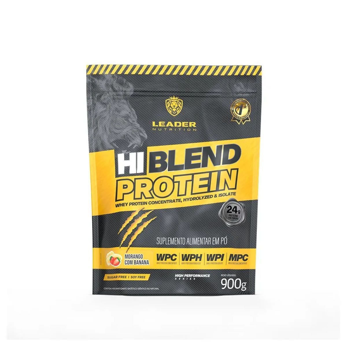 Hi-Blend Protein - Refil 900g Morango Com Banana - Leader Nutrition