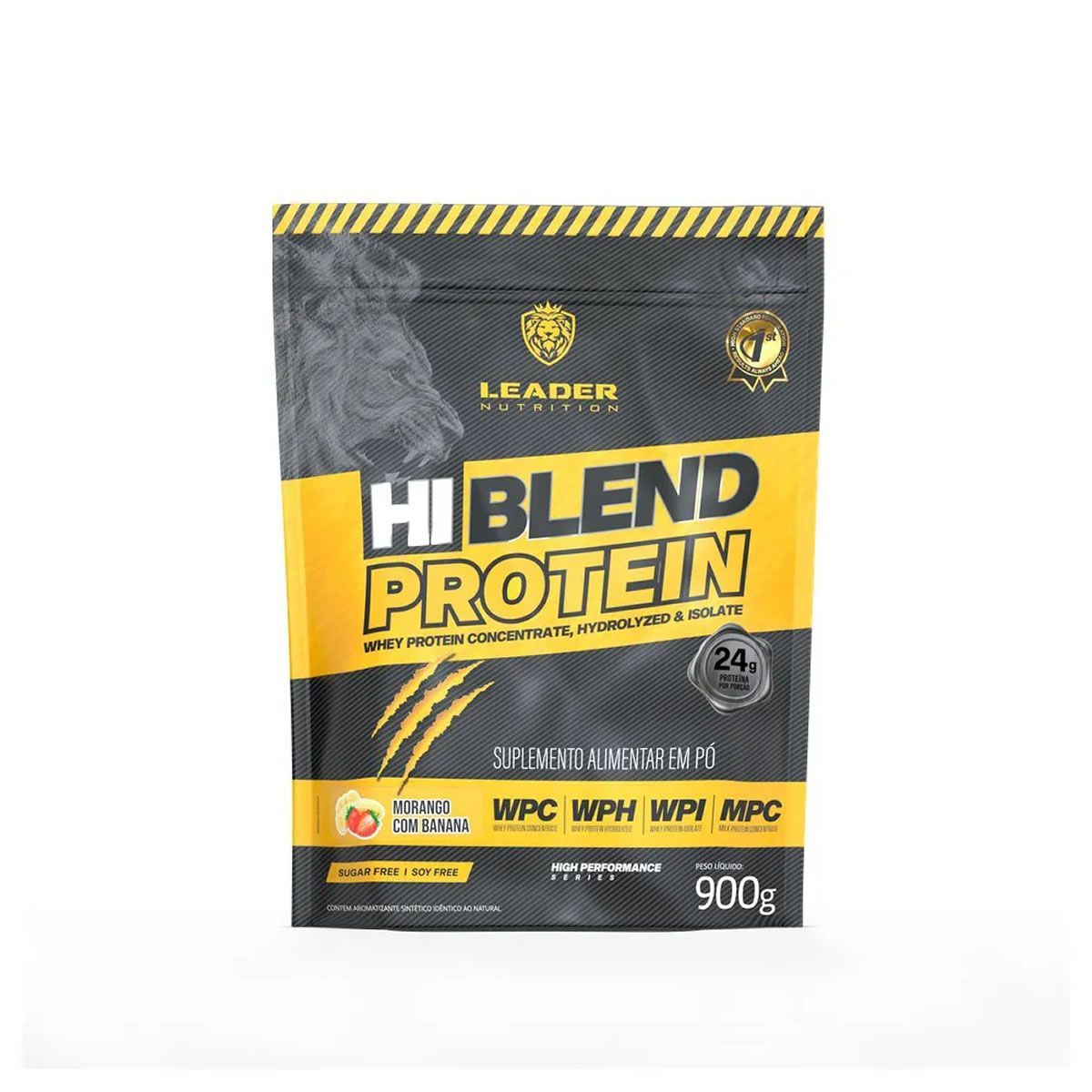 Hi-Blend Protein - Refil 900g Morango Com Banana - Leader Nutrition
