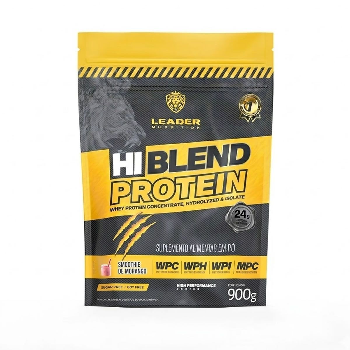 Hi-Blend Protein - Refil 900g Smoothie de Morango - Leader Nutrition