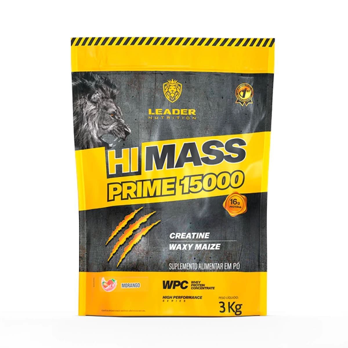 Hi-Mass Prime 15000 - 3.000g Refil Morango - Leader Nutrition