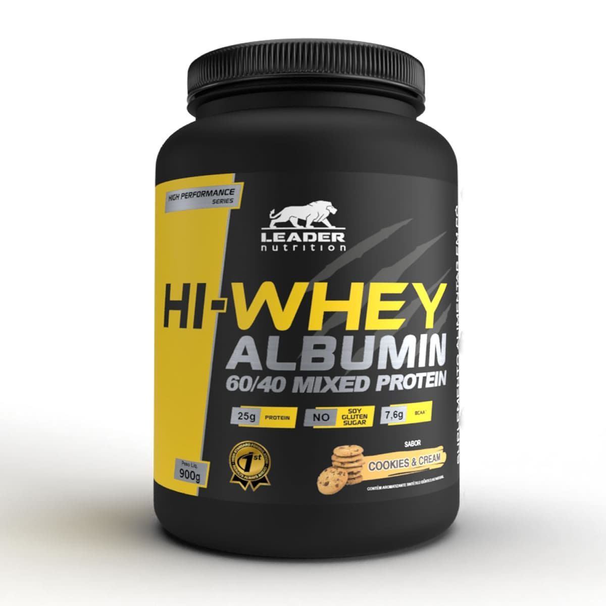 Hi-Whey Albumin 60/40 Mixed Protein - 900g Cookies e Cream - Leader Nutrition*** Data Venc. 03/11/2023