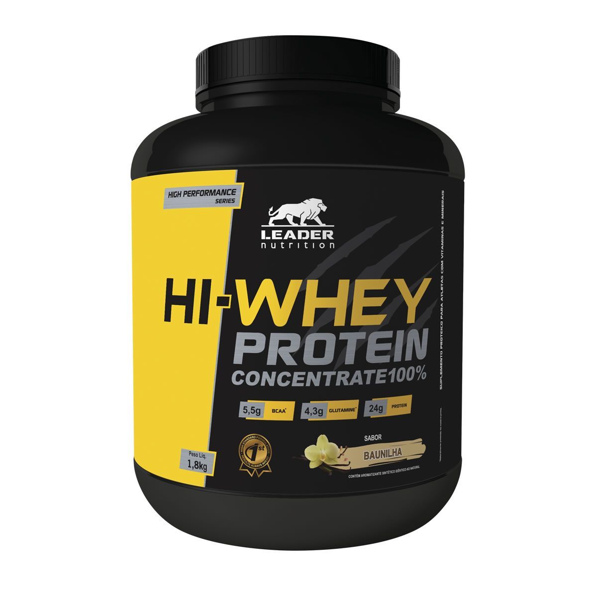 Hi-Whey Protein Concentrate 100% - 1800g Baunilha - Leader Nutrition