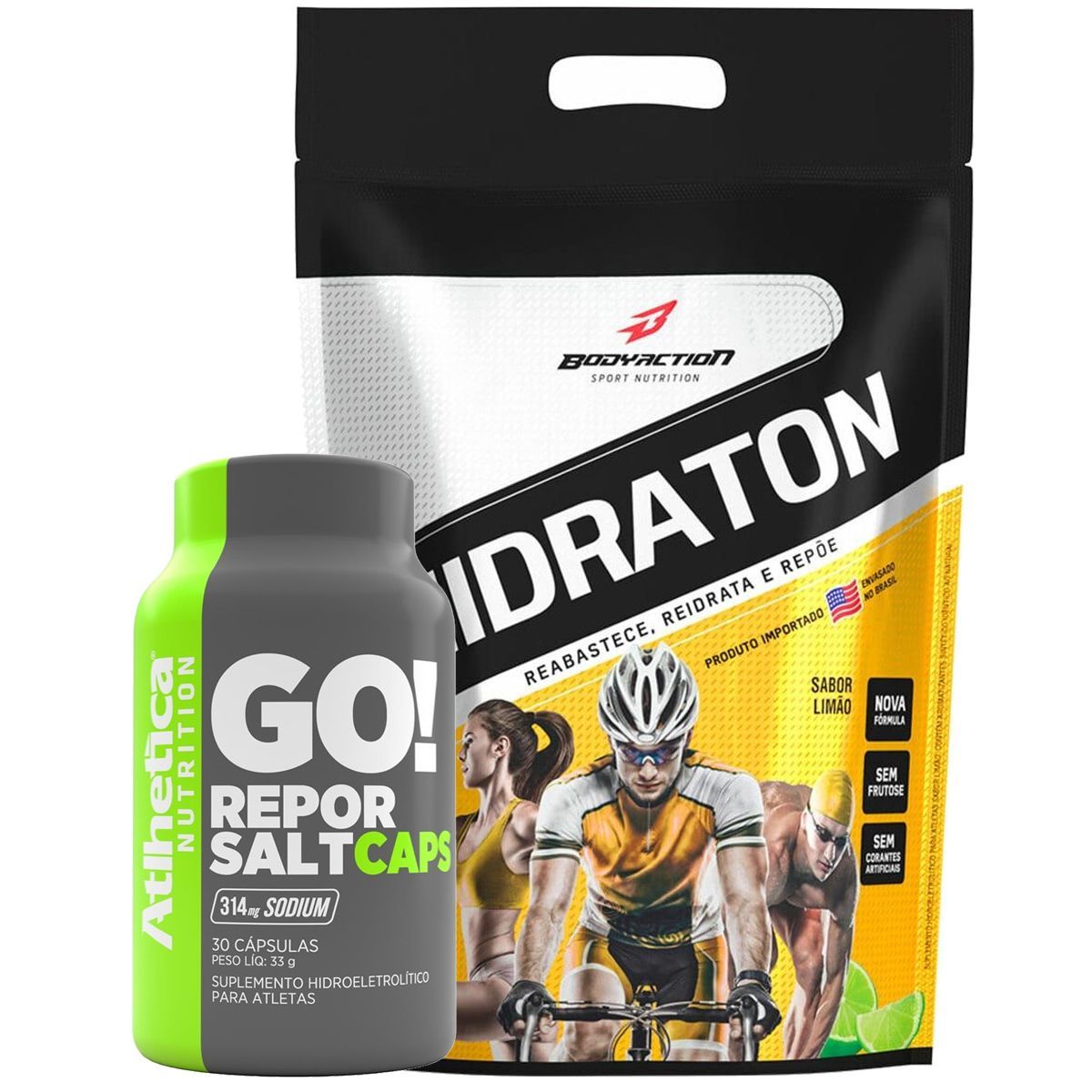 Hidraton 1000g Lim�o + Repor Salt Caps 30 C�psulas - Atlhetica Nutrition