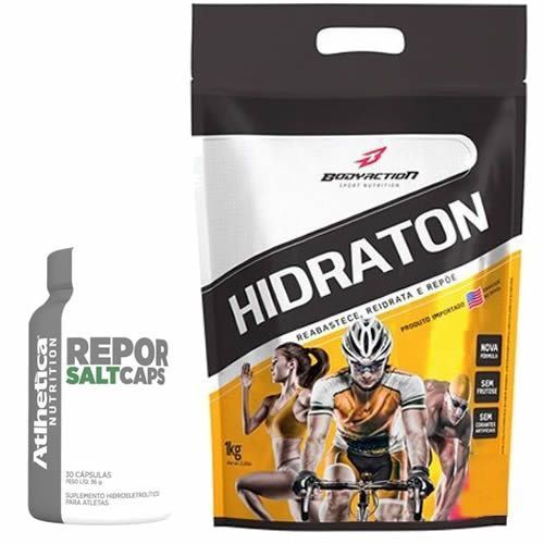 Hidraton 1000g Morango com Maracuj� + Repor Salt Caps 30 C�psulas - Atlhetica Nutrition