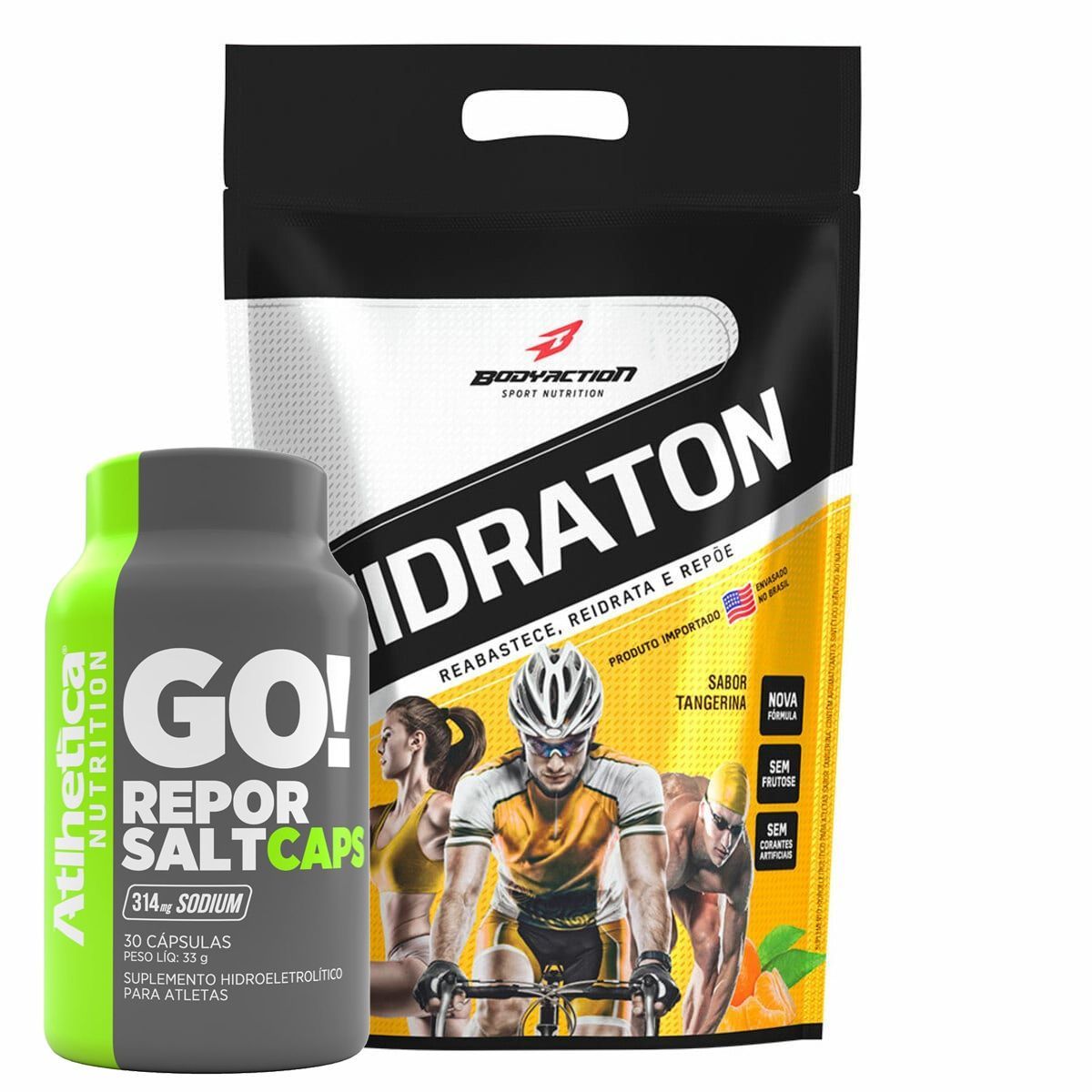 Hidraton 1000g Tangerina + Repor Salt Caps 30 C�psulas - Atlhetica Nutrition