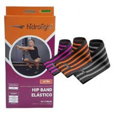 Hip Band El�stico Ultra - Kit 3 Pe�as - Hidrolight