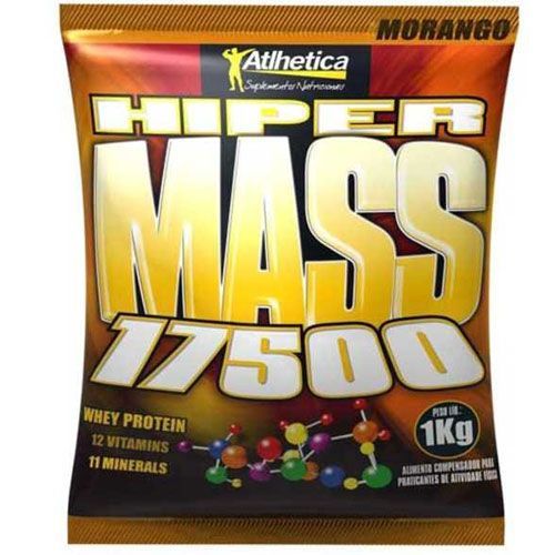 Hiper Mass 17500 Refil - Morango 1000g - Atlhetica