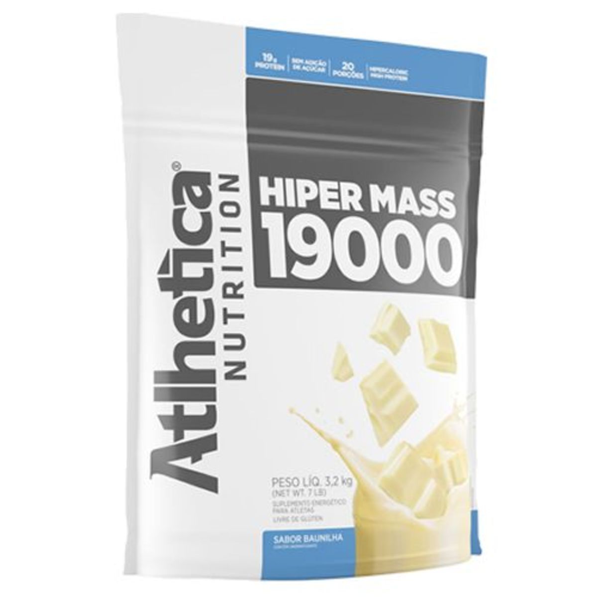 Hiper Mass 19000 Refil - 3200g Baunilha - Atlhetica Nutrition