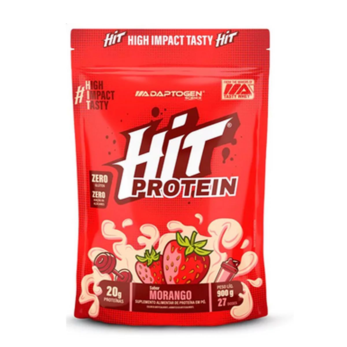 Hit Protein - Refil 900g Morango - Adaptogen