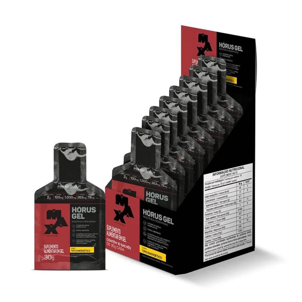 H�rus Gel - 10 Sach�s 30g Tipo Energ�tico - Max Titanium