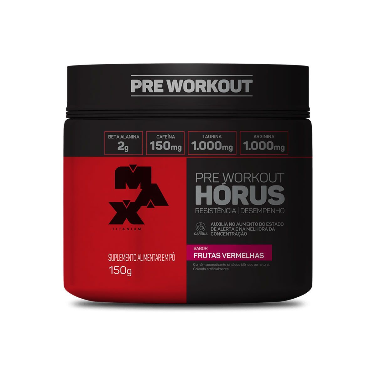 H�rus Pre Workout - 150g Frutas Vermelhas - Max Titanium*** Data Venc. 30/05/2024