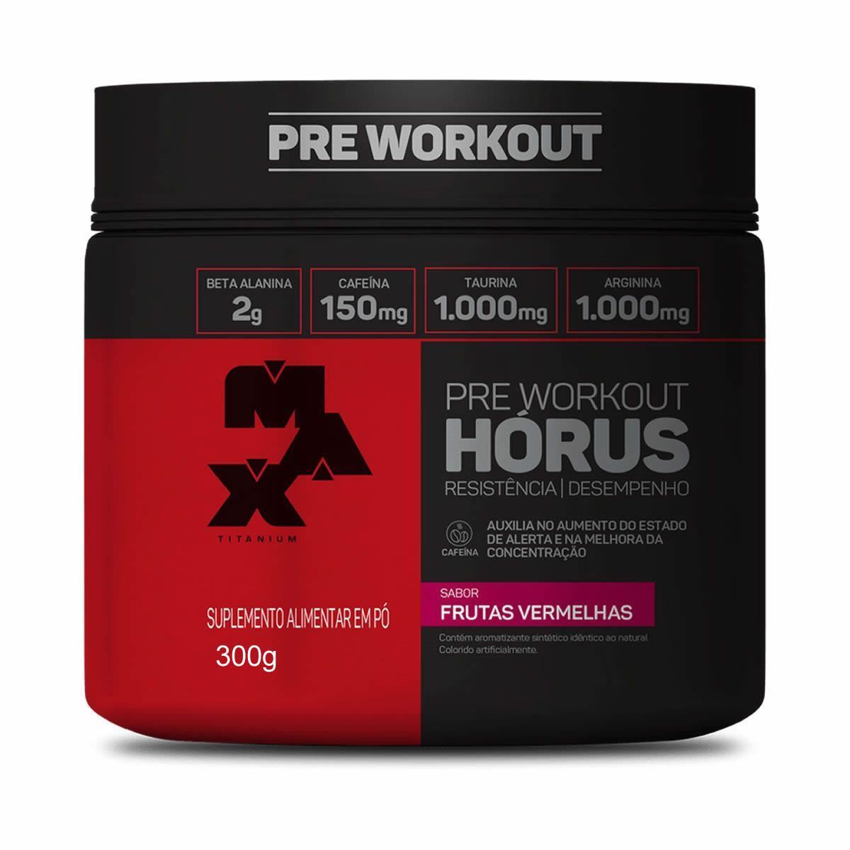 H�rus Pre Workout - 300g Frutas Vermelhas - Max Titanium