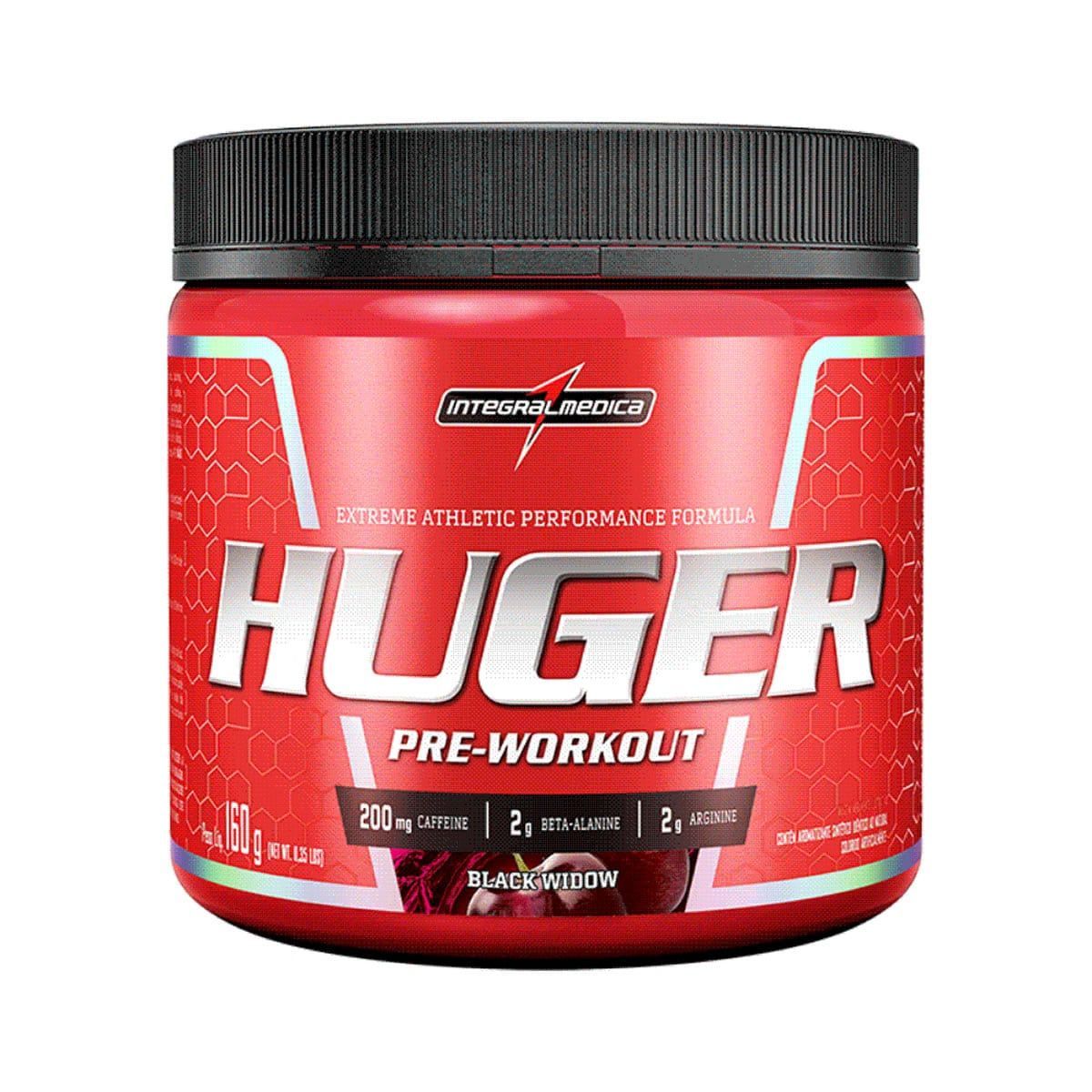 Huger Pr�-Workout - 160g Black Widow - IntegralM�dica*** Data Venc. 30/08/2024