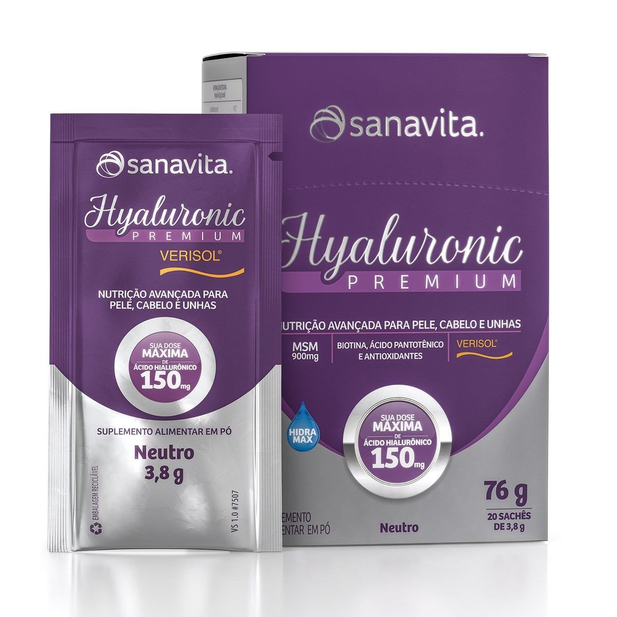 Hyaluronic Premium Verisol - 20 Sticks de 3,8g Neutro - Sanavita*** Data Venc. 12/8/23