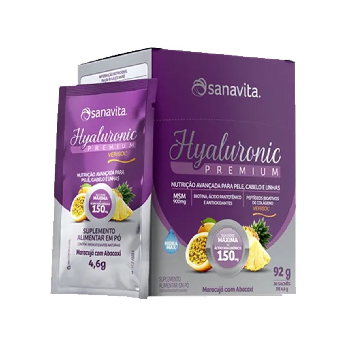Hyaluronic Premium Verisol - 20 Sticks de 4,6g Maracuj� com Abacaxi - Sanavita