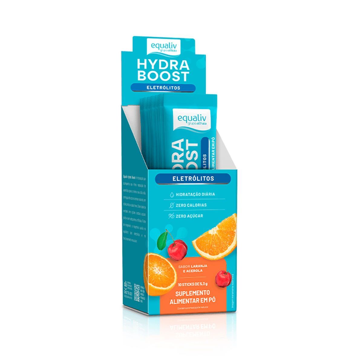 Hydra Boost Eletr�litos - 10 Sticks 5,3g Laranja e Acerola - Equaliv