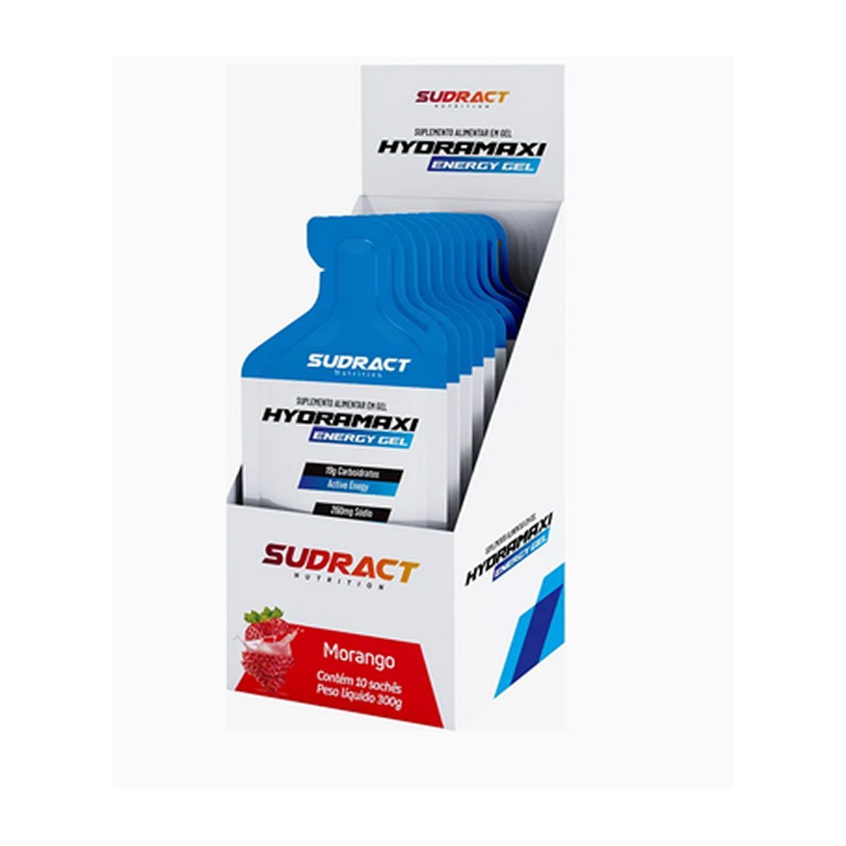 Hydramaxi Energy Gel - 10 Sach�s 30g Morango - Sudract Nutrition