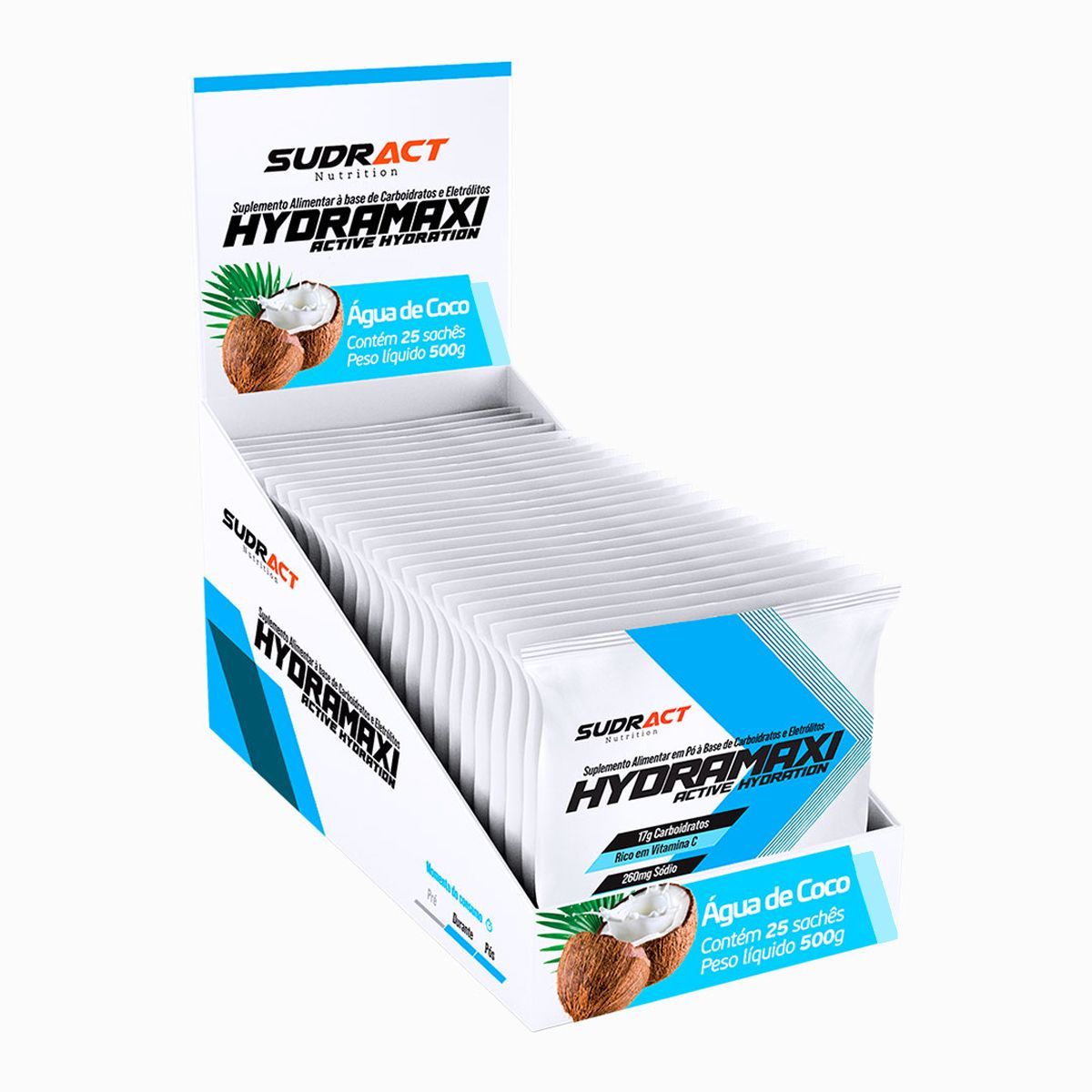 Hydramaxi Isot�nico em P� - 25 Sach�s 20g �gua de Coco - Sudract Nutrition