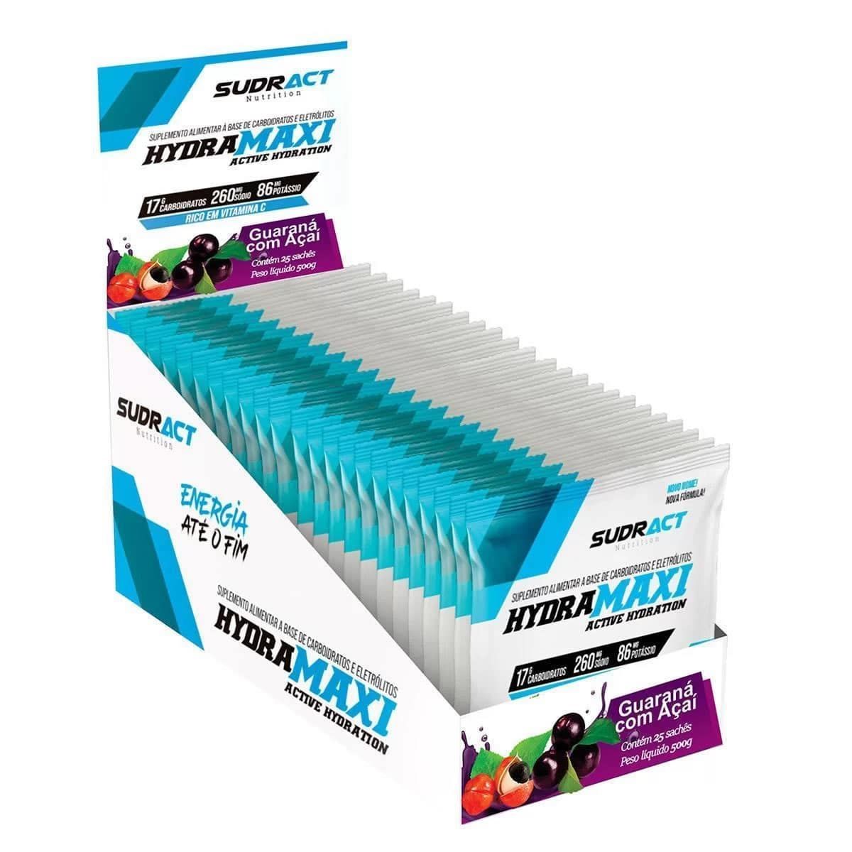 Hydramaxi Isot�nico em P� - 25 Sach�s 20g Guaran� com A�a� - Sudract Nutrition*** Data Venc. 12/04/2023