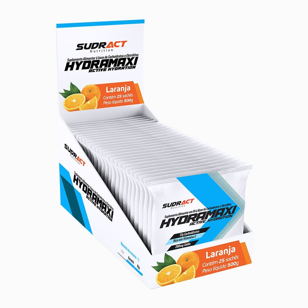 Hydramaxi Isot�nico em P� - 25 Sach�s 20g Laranja - Sudract Nutrition