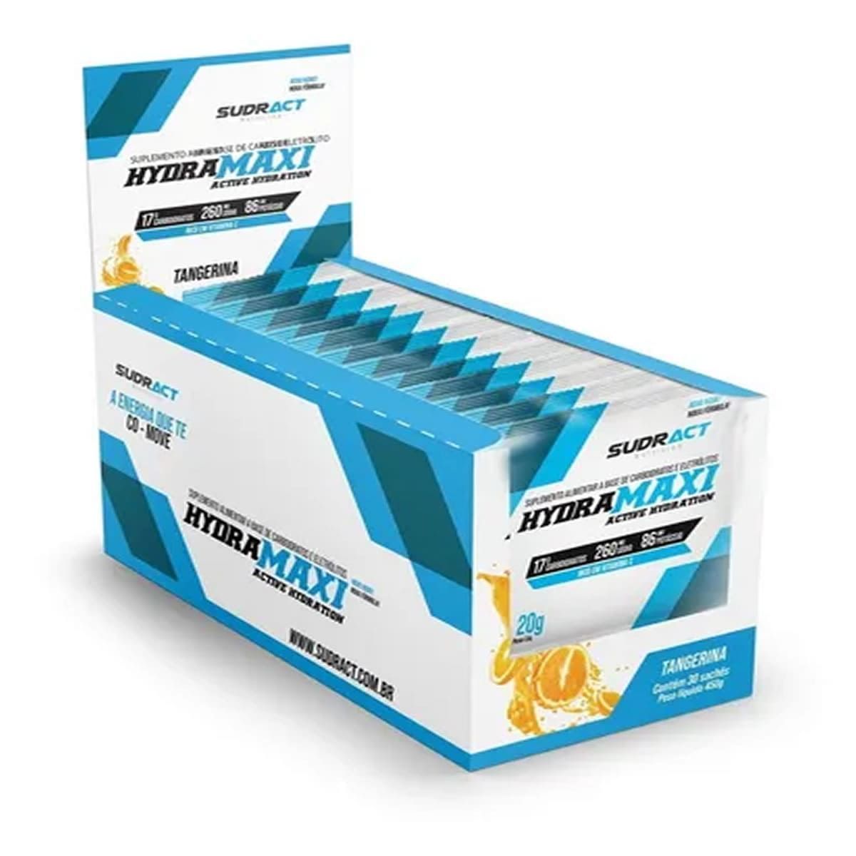 Hydramaxi Isot�nico em P� - 25 Sach�s 20g Tangerina - Sudract Nutrition*** Data Venc. 28/3/23